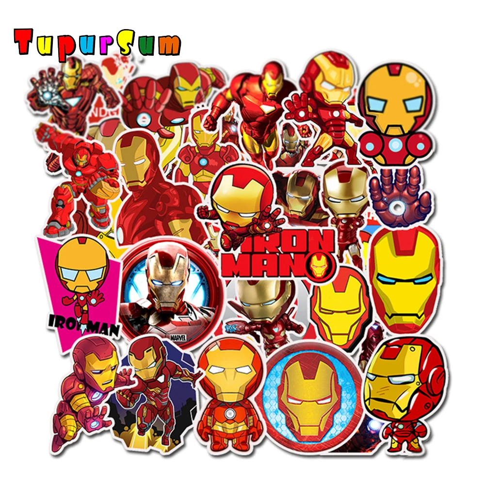 

Anime stickers Super Heroes Iron Man Stickers Laptop Fridge Skateboard Suitcase Scrapbooking funny Cool Waterproof Sticker Toys