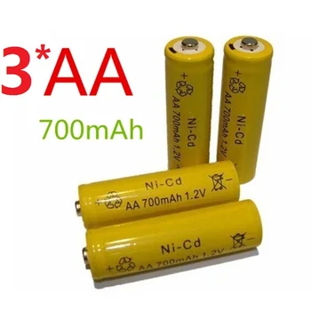 

3*14500 Rechargeable Batteries(AA battery) 1.2 v 700mAh NI-CD Battery Flashlight laser 14500 1.2V 700MaH aa battery