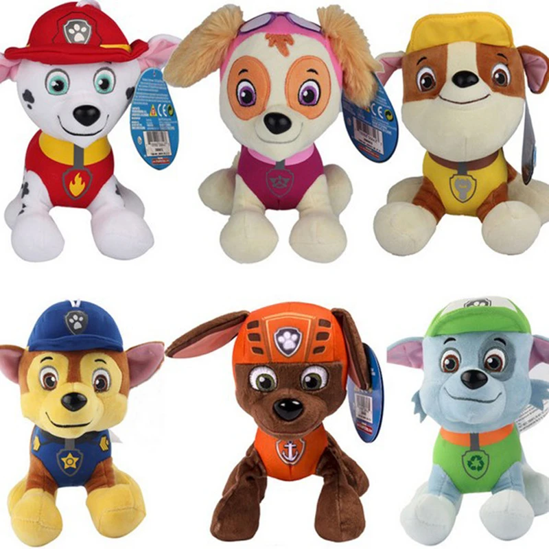 

2017 6 style for Pawed Patrolling Dog Anime Kids Toys Puppy Toy Action Figure Plush Doll Model Stuffed and Plush Animals Toy
