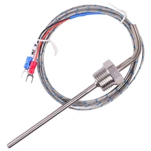 1/2 npt prova impermeável do sensor do par termoelétrico de aço inoxidável 50mm 100mm 150mm 200mm para o fio do controlador de temperatura 2 m do pid