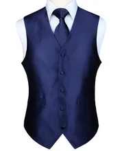 Pocket Square Set Men's Classic Solid Party Wedding NeckTie Jacquard Waistcoat Vest Pocket Square Tie Suit Set