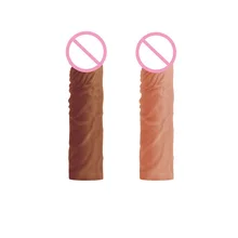 Man Penis Sleeve in penis rings Super-Realistic Penis enlargement sleeve solid head extend condom penis extender
