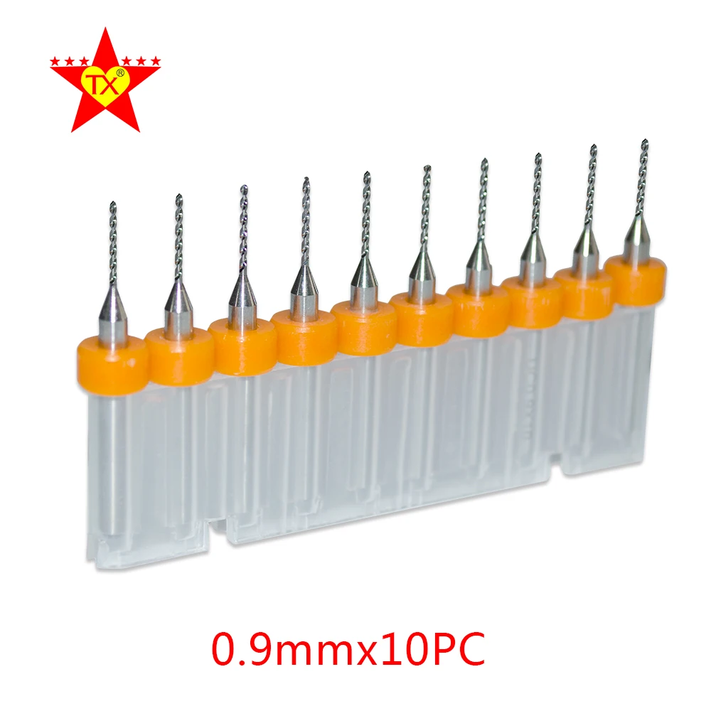 TX 10pcs 0.9mm Mini Tungsten Carbide Drill Bit Set For Metal