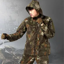 Men Quick Drying Camouflage Python Tactical Jacket Military Assault Hunting Coat Male Durable Water Repellent CS