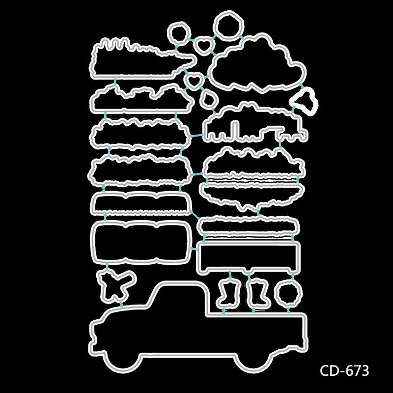 ZhuoAng большой грузовик прозрачные штампы и металлические режущие штампы набор для DIY скрапбукинга фотоальбом декоративное тиснение Stencial - Цвет: dies-673