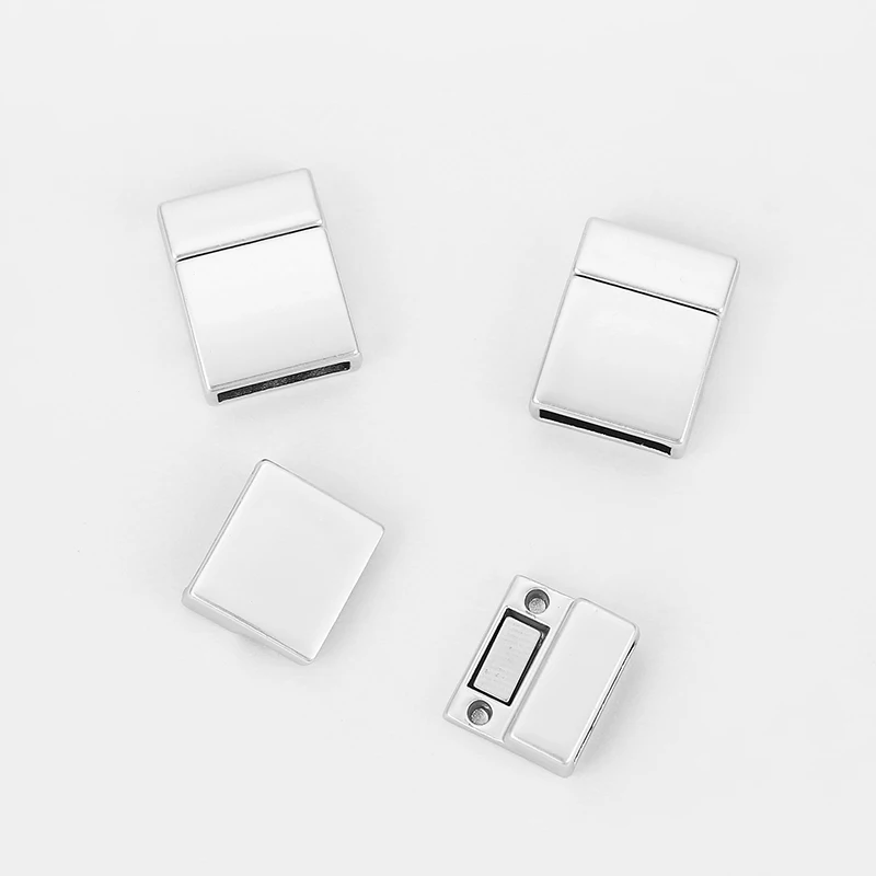 3 комплекта матовое серебряное Плоское Ожерелье на магните для 13*3 мм толстые плоские кожаные шнуры