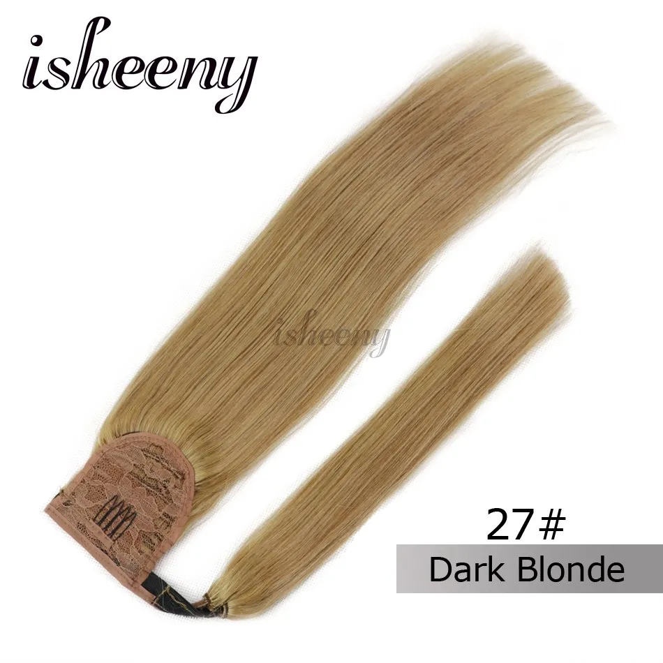 Isheeny, бразильские человеческие волосы, Remy, конский хвост для наращивания, прямые, 1" 18" 2", человеческие волосы для наращивания на заколках