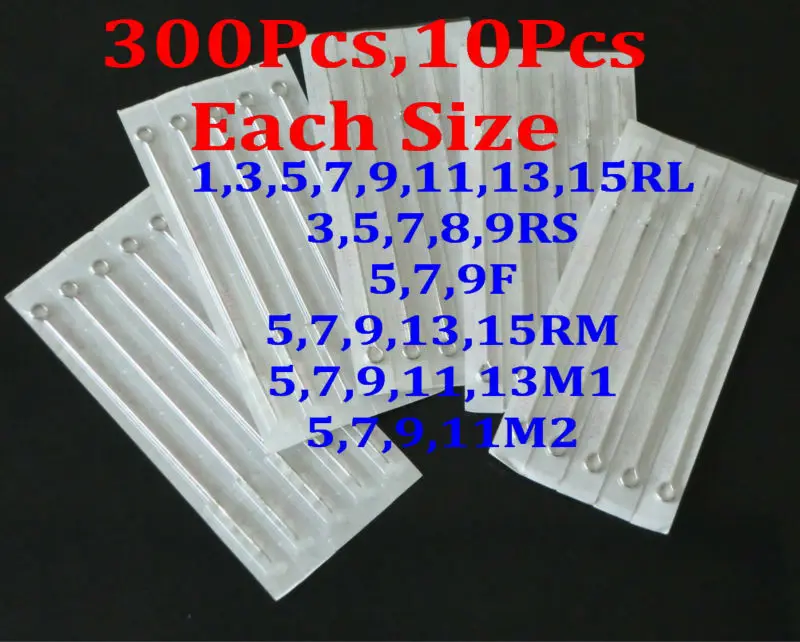 

300Pcs Assorted Tattoo Needles RL RS F M1 M2 RM Pro Tattoo Needles Sterilized Factory Wholesale Tattoo Machine Needles Supply