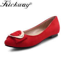 Kickway/повседневная женская обувь на плоской подошве; женские лоферы ручной работы; обувь без застежки; женская обувь из искусственной кожи с круглым носком; большие размеры 34-47
