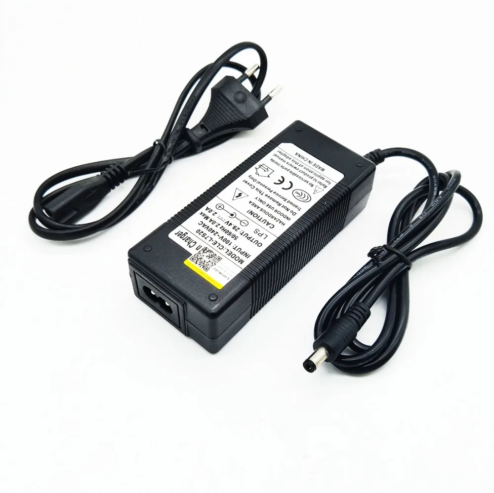 29.4V 2A 7S electric bike lithium battery charger for 24V 2A lithium battery pack RCA Plug connector