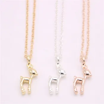 

Lovely three-dimensional graphics pendant necklace Solid cute deer pendant necklace designed for women