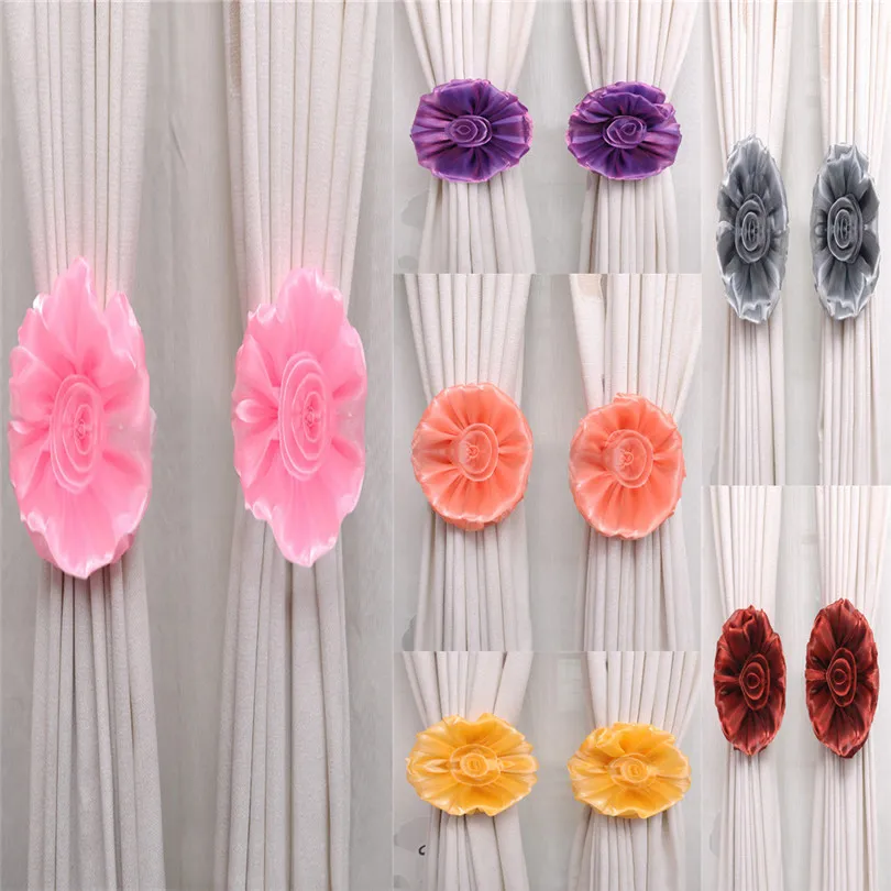 

Clip-On Flower Tie Backs / Holdbacks For Voile & Net Curtain Panels Cute window covering mosquito net buckle 25