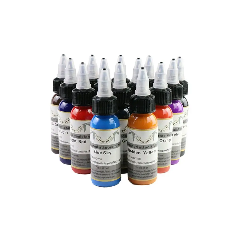 

Tattoo professional ink permanent tattoo pigment set basic 14 color bottle 30 ml