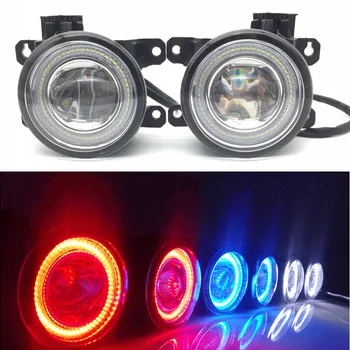 

2 in 1 LED Angel Eyes DRL 3 Colors Daytime Running Lights Cut-Line Lens Fog Lights for Subaru BRZ Lebacy WRX STI XV Crosstrek