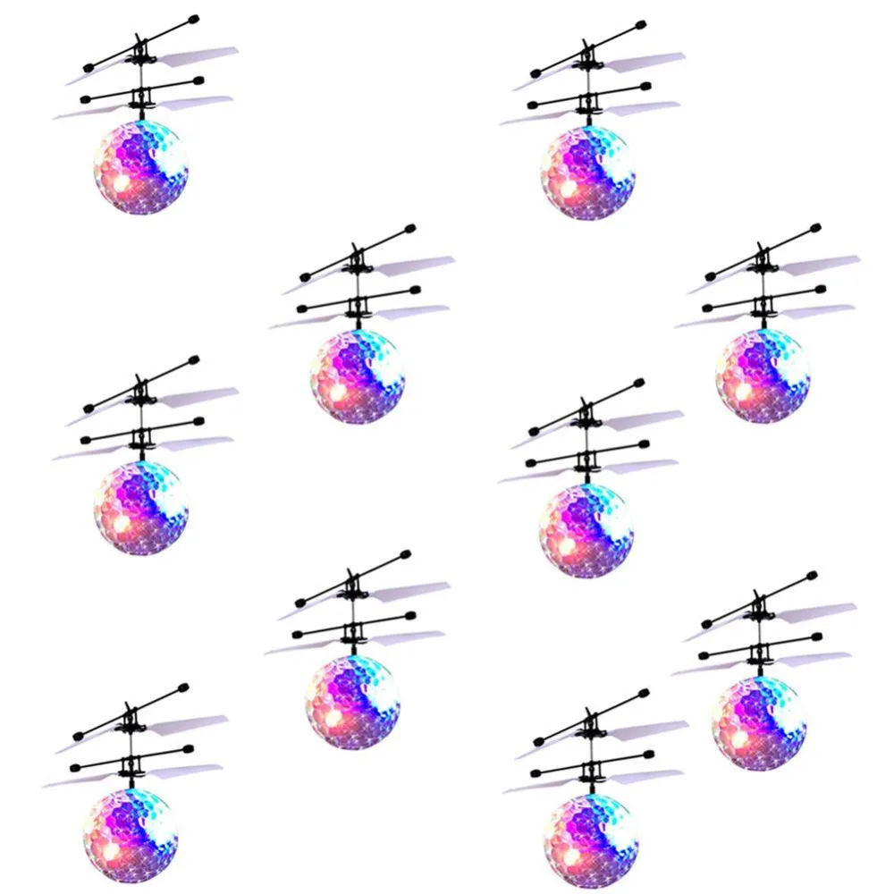 10 unids/pack RC Bola de vuelo luminoso de vuelo bolas infrarrojo electrónico inducción aviones juguetes de Control remoto juguetes luz LED - 1