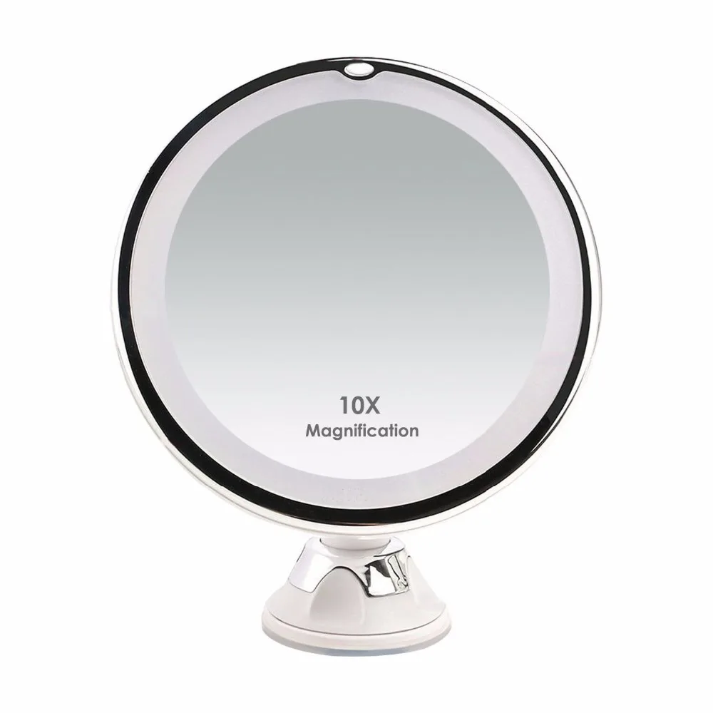 

Touch Screen 360 Rotating LED Makeup Mirror - 10 x Magnifying Lighted Cosmetic Vanity Mirror with Lights for Makeup