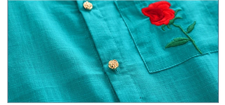 2-10 Years Kids Clothes 2018 Summer Fashion Cotton Blue Color Embroidery Flower Short Sleeve Mandarin Collar Birthday Boy Shirt (7)