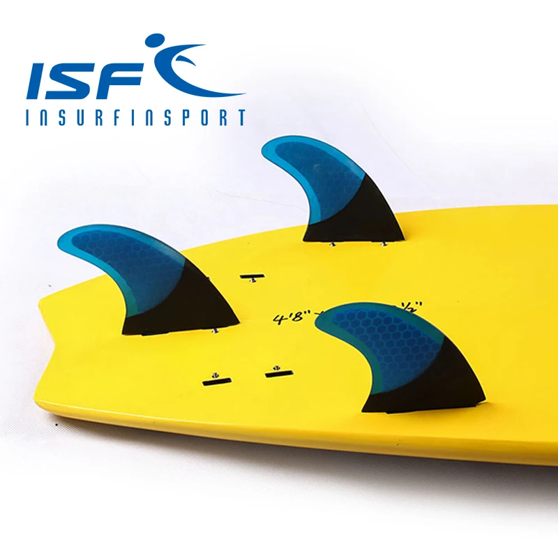 Blue carbonfiber FCS Fin surfboard fins (Three pieces per set) quilhas