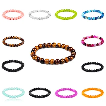 

Hot sell obsidian Tiger eye stone melting rock beaded powder crystal jewelry natural men and women bracelet