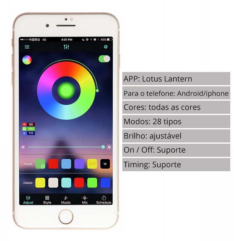 Tira do Diodo Emissor de Luz de Alto App e Remoto Rgb Brilho 220 v Tira Conduzida Impermeável 220 v 120 Leds e m Fita Fita Ledstrip Smd5050 il 8 a luz de tira o brilho alto