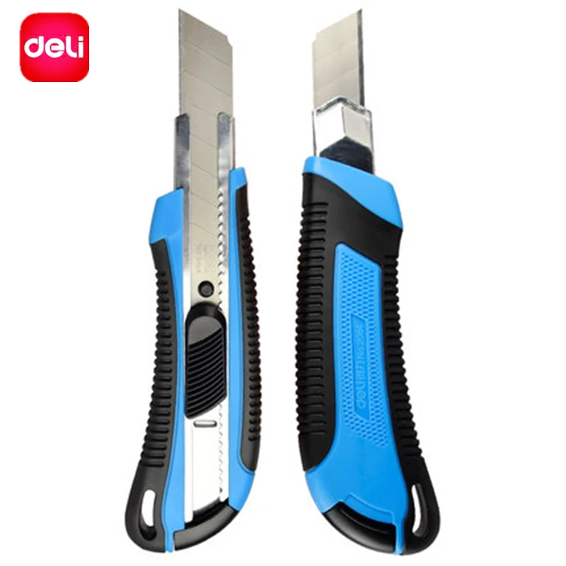 Deli Big Retractable Utility Knife Manual Lock Graphic Knife Stainless