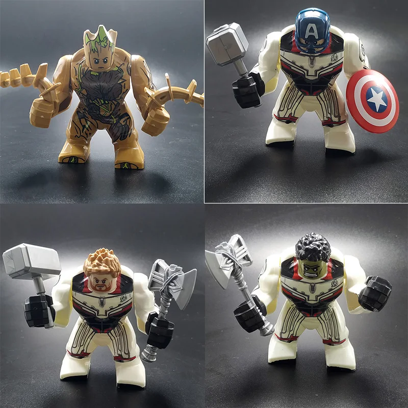 

Single Sale Super Heroes Movie Series Cartoon character Iron Man Hulk Big Figures Building Blocks Bricks Toys Gifts