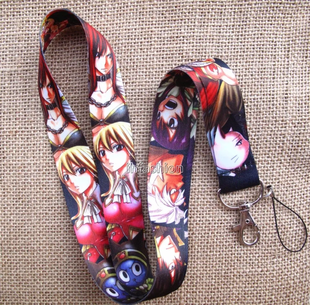 Wholesale 10Pcs Cartoon Popular anime Neck Straps Lanyards Mobile Phone