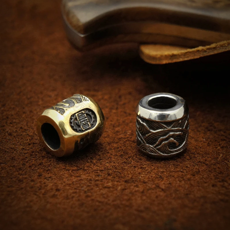 EDC тибетский серебряный латунный нож бусы кулон уличный Паракорд DIY украшения