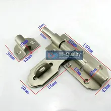 Fuerte Espesar 5 Unids/lote 4 Pulgadas = 100 MM de Largo de Acero Inoxidable 304 Candado Bolt, Perno de Puerta corredera, superficie Del Perno, Horizontal Pestillo