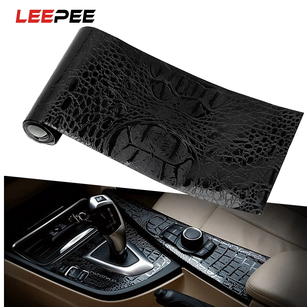 LEEPEE 150*10 см Автомобильная наклейка пленка кожаная текстура УФ защита имитация