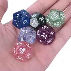 3 шт./компл., Divine Dice акриловые кости 12 Сторон кости, 6 цветов 20*20 мм кости с двенадцатью созвездий для детей, как подарки