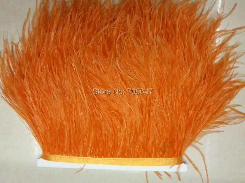 Orange Ostrich Feather Trim, 10 Yards per lot ORANGE Ostrich Fringe