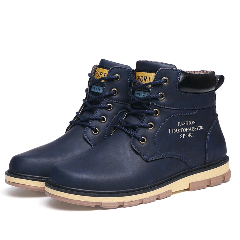CcharmiX/зимние мужские ботинки; высококачественные зимние рабочие мужские ботинки из искусственной кожи; водонепроницаемые теплые меховые ботильоны на шнуровке; Мужская обувь; большие размеры 39-46