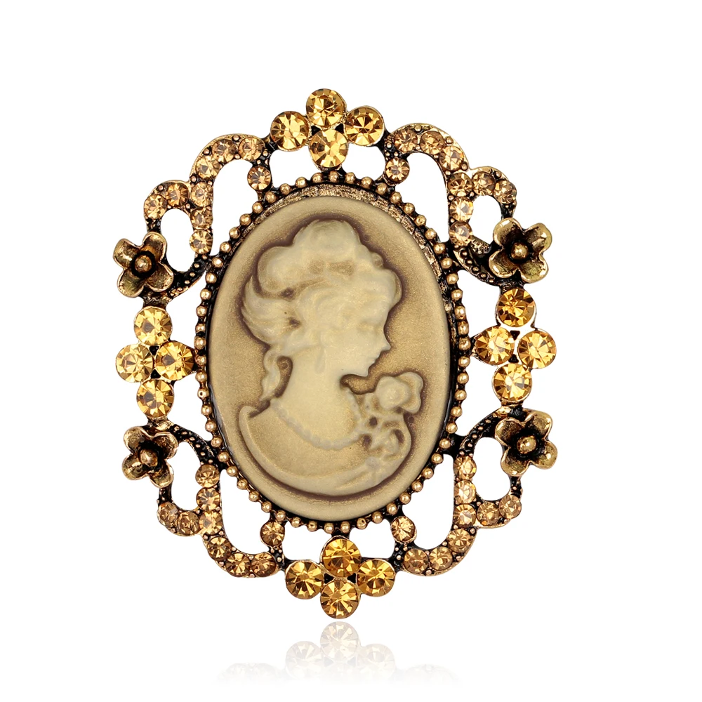 New fashion cameo brooch vintage brooches jewelry fashion pin and