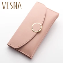 2019 Famous Brand Women Wallet Long Purse Leather Wallet Female Card Holder Fashion Coin Purse Money Bag High Quality purse women long wallets bow clutch bag female card holder cellphone pocket famous brand lady money bag high quality coin wallet