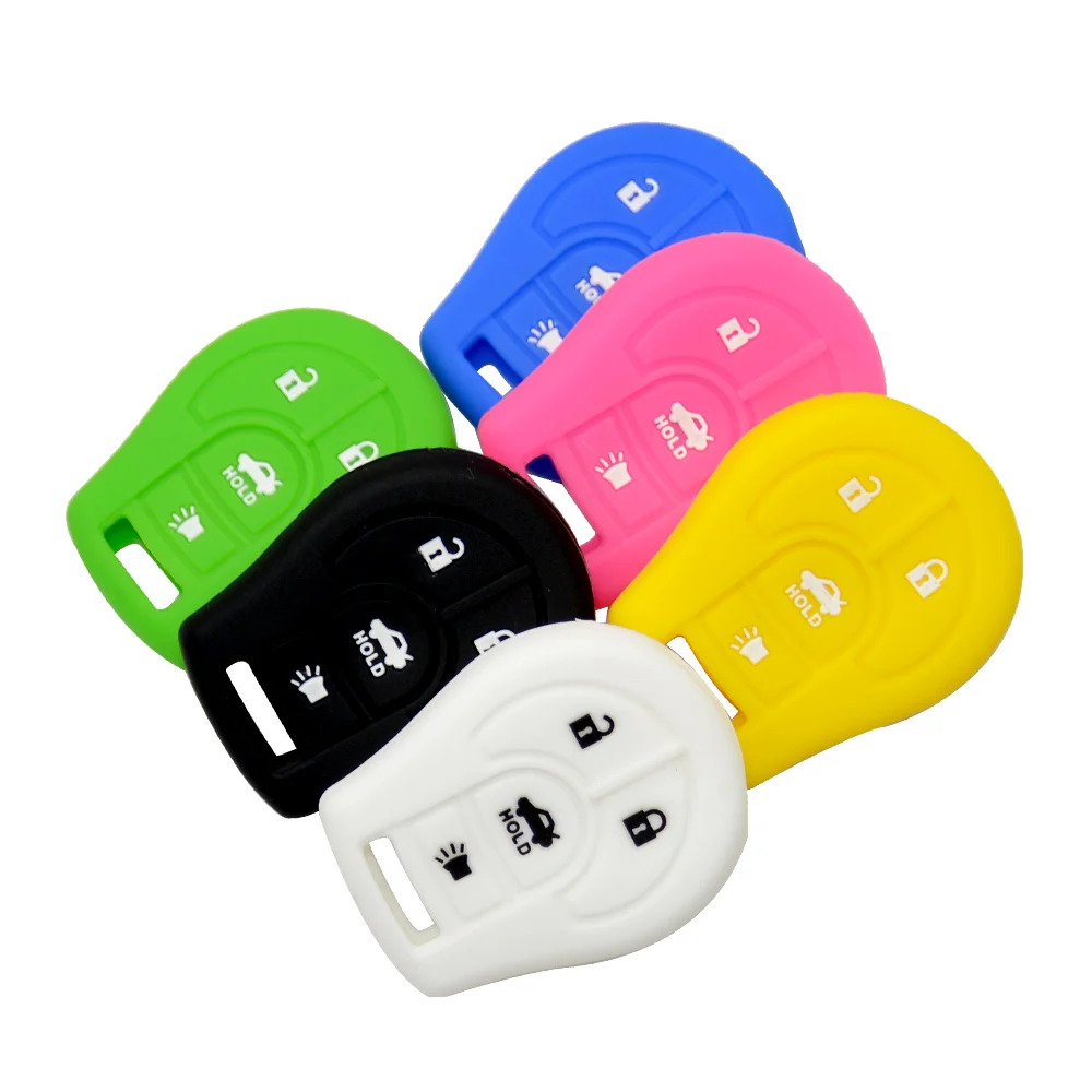 Soft Silicone Rubber 4 Buttons Car Key FOB Cover Case Shell Cap For NISSAN Maxima Versa Altima Sentra Good Quality Free Shipping