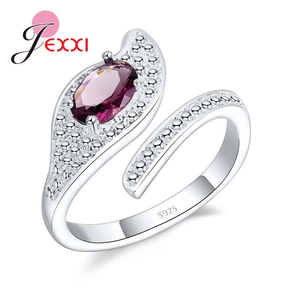 

Simple Fashion Adjustable Wholesale S90 Jewelry Silver Opening Fashionable Crystal Band Rings Special Gift For Ladies