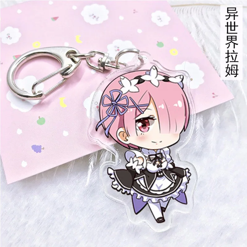 Японский аниме Re: Zero Kara Hajimeru Isekai Seikatsu брелок Rem Ram Emilia Подвески акриловый милая