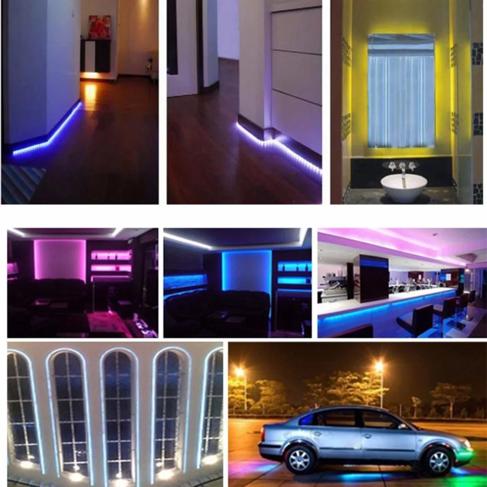 

High Quality 5050 RGB Colorful Led Strip Lights Waterproof With Drop Glue Marquee Strip 5 Meter With Remote Control Sale