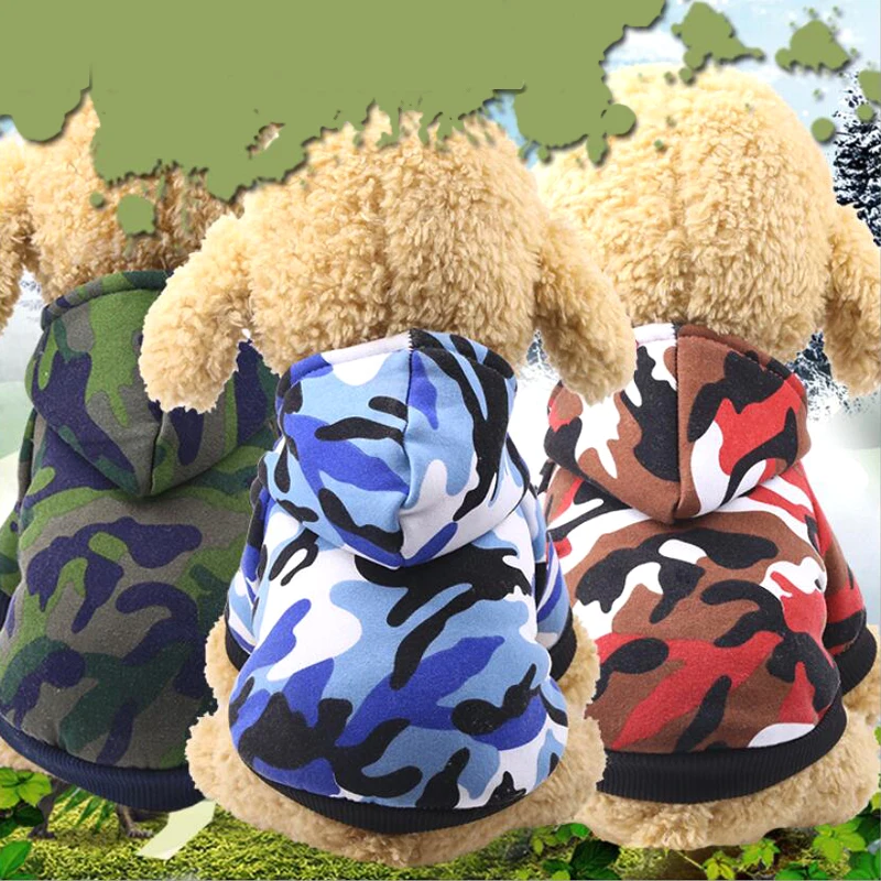 

Army Camouflage Hoodies Coats Pet Dog Clothes For Small Dogs Chihuahua Winter Warm Costume Puppy French Bulldog Y267