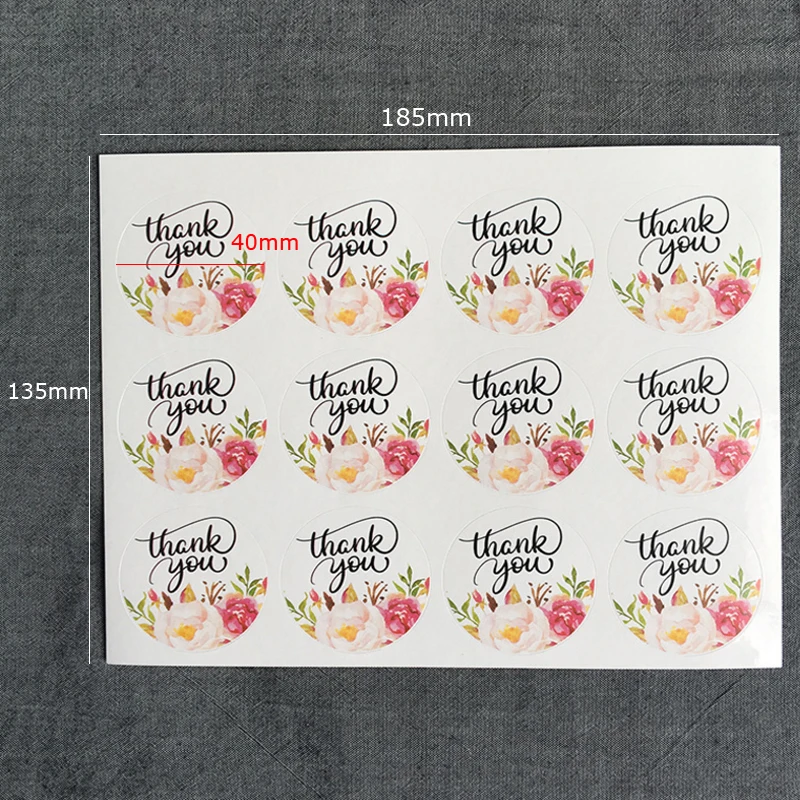 600 шт./лот цветок клейкие бумажные наклейки, этикетки наклейки "спасибо" декоративная наклейка на упаковке уплотнения этикетки оптом