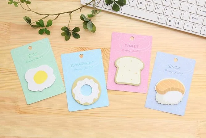 20 упак./лот Kawaii завтрак хлеб с яйцом суши дизайн удобный блокнот бумажный стикер Канцтовары офисный школьный принадлежности