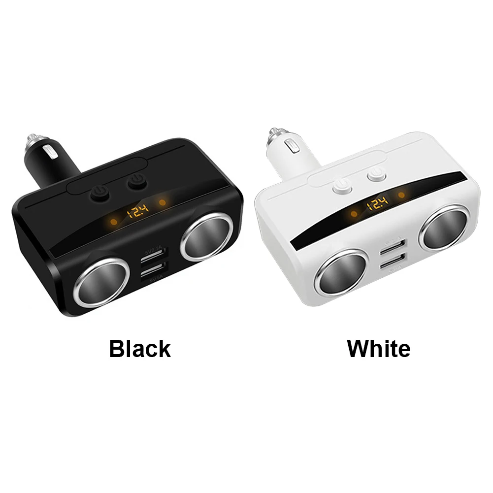 1 إلى 2 مآخذ اللوحي المستكشف ولاعة السجائر الفاصل المزدوج USB للهاتف المحمول محول ABS شاحن سيارة GPS السيارات شحن سريع 1 إلى 2 مآخذ اللوحي المستكشف ولاعة السجائر الفاصل المزدوج USB للهاتف المحمول محول ABS شاحن سيارة GPS السيارات شحن سريع