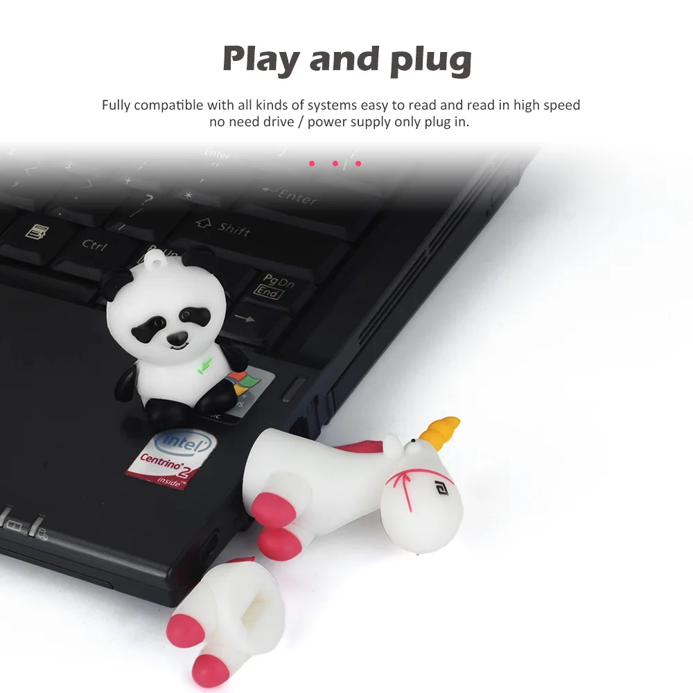 Leizhan Милые силиконовые usb flash drive панда Единорог 4 ГБ 8 16 32 накопитель Memory Stick флэш