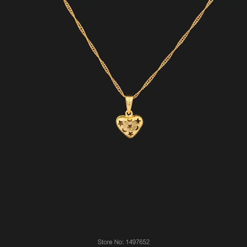 /Золотистого цвета мини ожерелья и подвески в виде сердца новые винтажные украшения для женщин девочек и детей, подарки для влюбленных