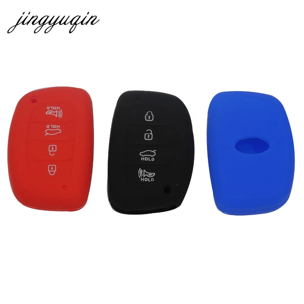 Силиконовый чехол для ключа jingyuqin Hyundai Avante Mistra greatsonata Santafe Smart Remote с 4 кнопками без |