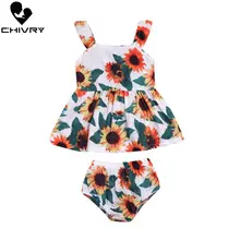 Chivry 2Pcs Newborn Baby Girls Summer Sleeveless Floral Print A-ling Dress with Shorts Infant Baby Girls Sundress Clothing Set Chivry 2Pcs Newborn Baby Girls Summer Sleeveless Floral Print A-ling Dress with Shorts Infant Baby Girls Sundress Clothing Set