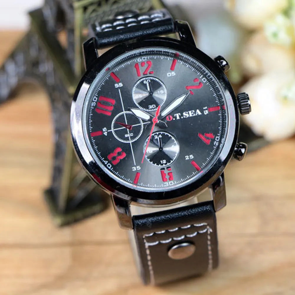 Мужские спортивные кварцевые часы мужские часы роскошные кожаные Наручные часы мужские модные брендовые часы Reloj Hombre relogio мужские S7
