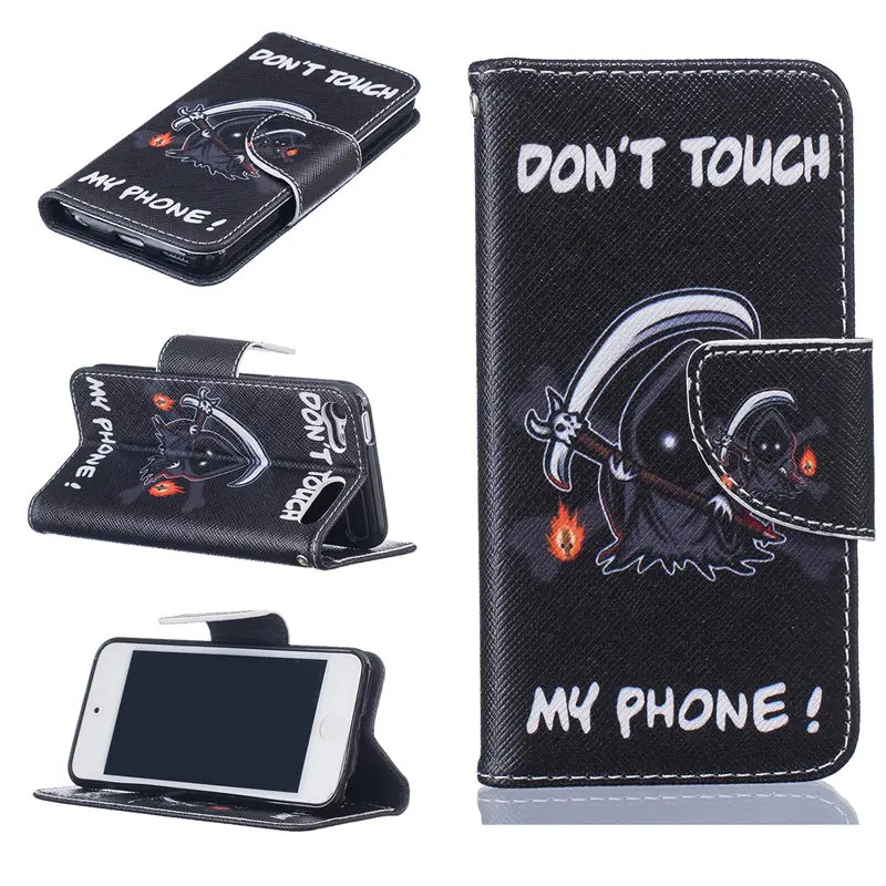 

szHAIyu Flower Printed Pattern PU Leather Case For Apple iPod touch 5 6 Flip Wallet Cover Card Stand Phone Bags