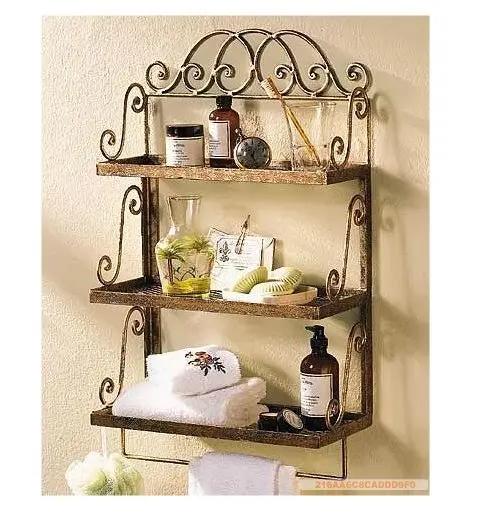 Hierro estante baño de la planta pared toallero toallero estante de